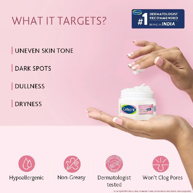 Cetaphil Brightening Night Cream with Niacinamide reduces Dark spots, 50 g-5.webp